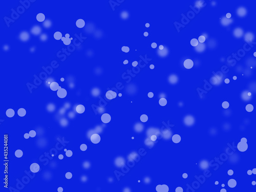 Blue background with flying circles, Blur dots