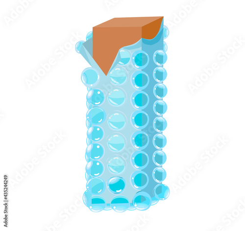 bubble wrap covering the box for product protection