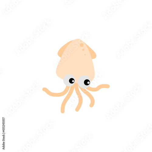 Squid vector silhouette. Abstract squid logo designs template