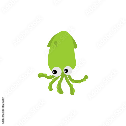 Squid vector silhouette. Abstract squid logo designs template