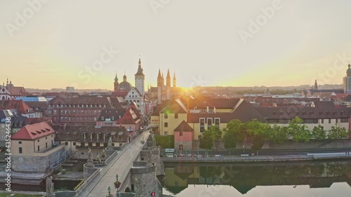 Aeriel view of the city Würzburg in Germany