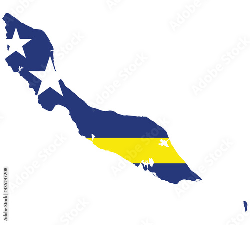 Map Flag of Curacao isolated on white background. Vector illustration eps 10