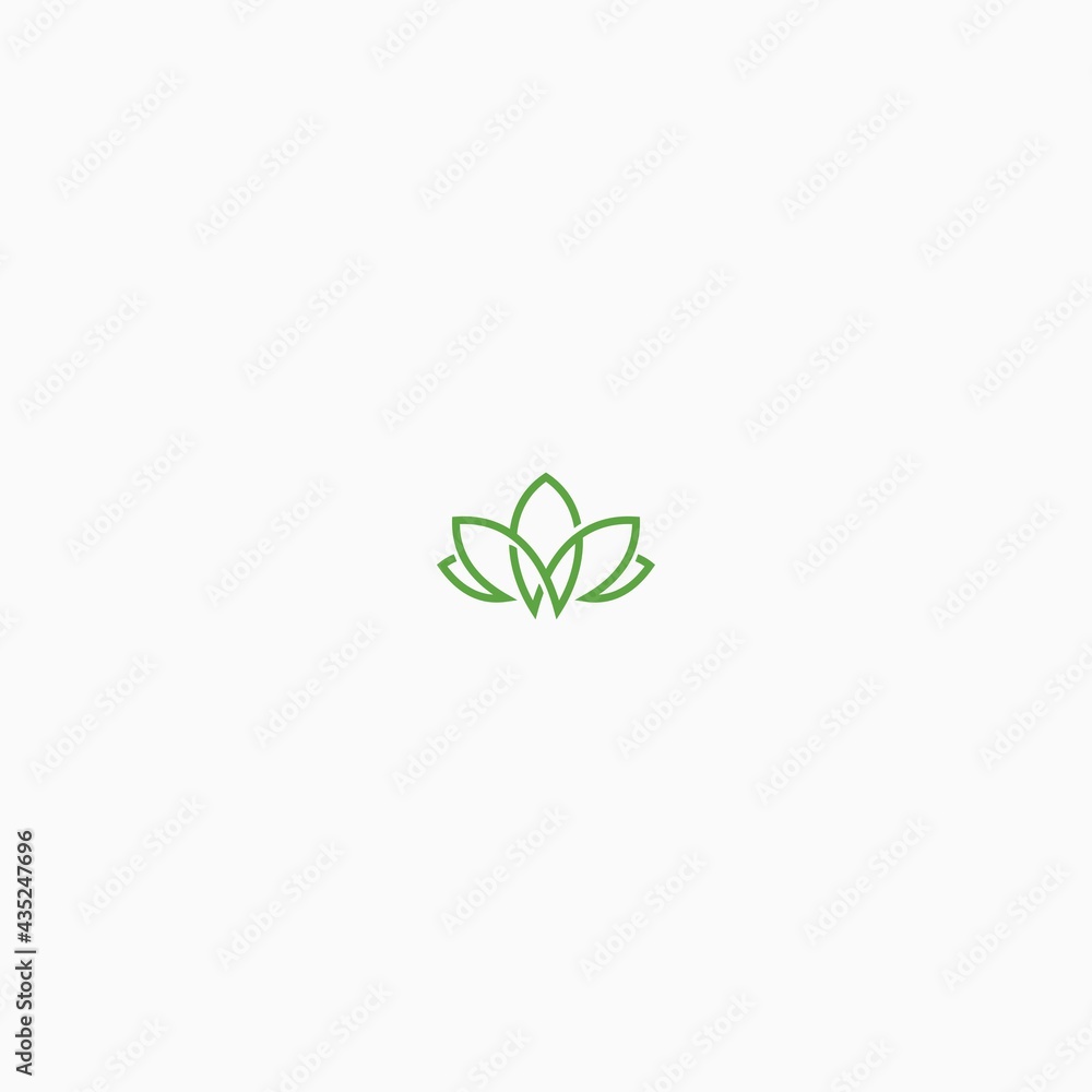 monoline lotus flower icon vector
