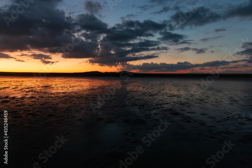 beautiful sunset in Crimea on the beach