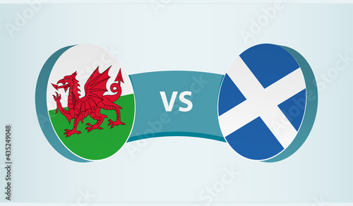 Wales versus Scotland, team sports competition concept.