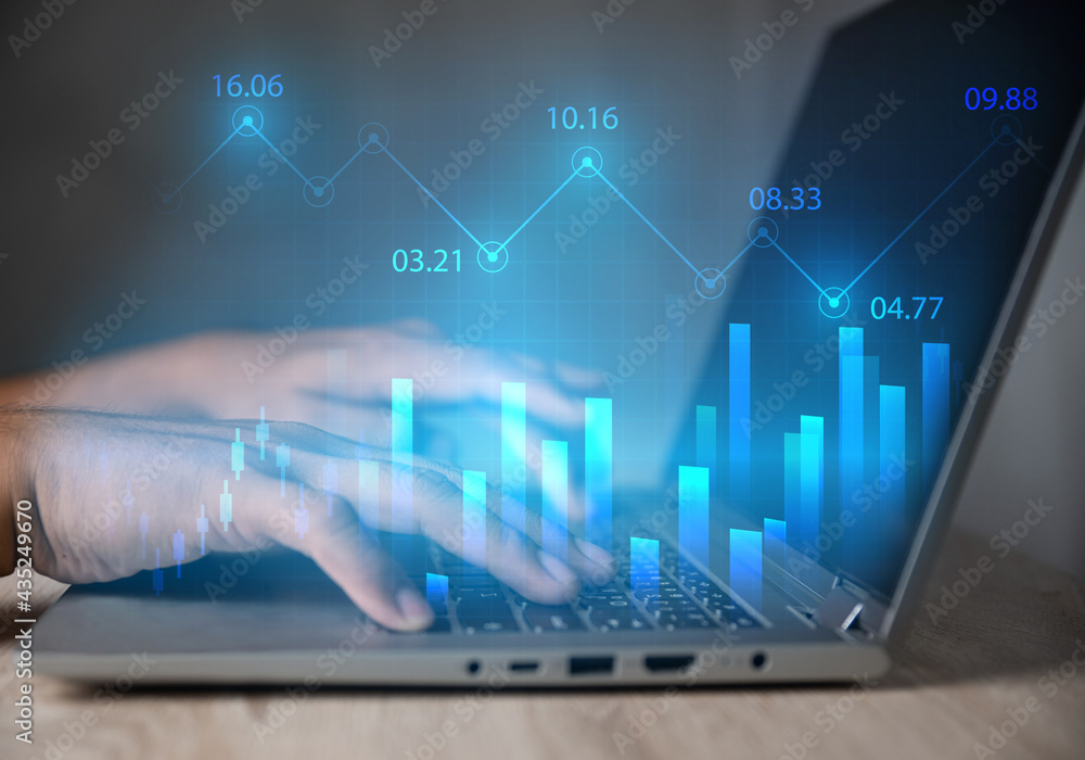 Computer based stock market graphs and charts are ideal for business and investment ideas Computer based stock market graphs and charts are ideal for business and investment ideas