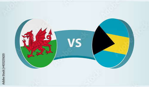 Wales versus The Bahamas, team sports competition concept.