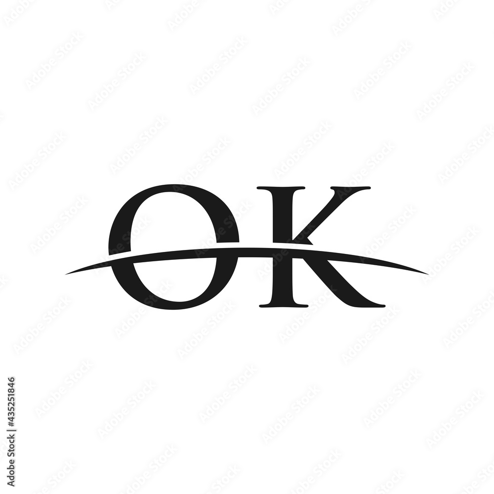 OK initial swoosh horizon, company logo design inspiration OK initial swoosh horizon, company logo design inspiration