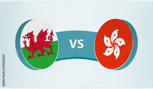 Wales versus Hong Kong, team sports competition concept.