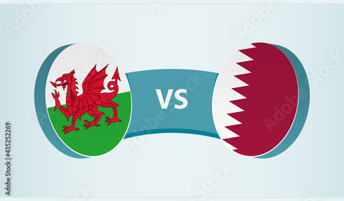 Wales versus Qatar, team sports competition concept.