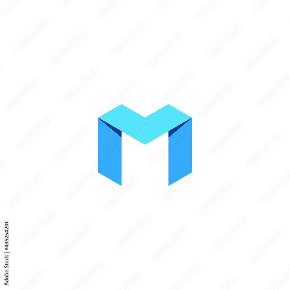 Fototapeta premium Letter M vector origami concept logo icon