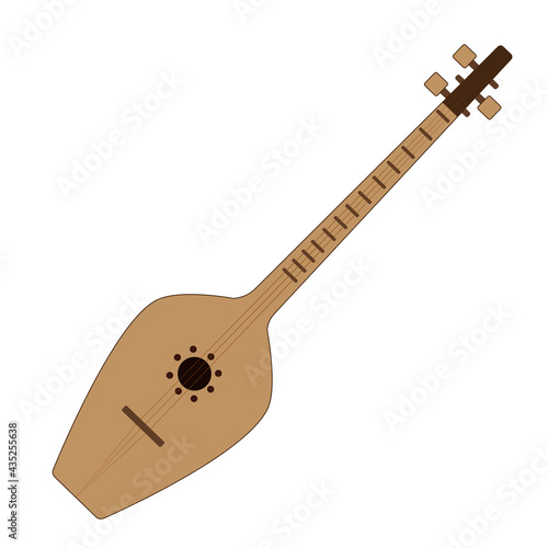 Panduri is a national Georgian three-stringed musical instrument. Vector isolated