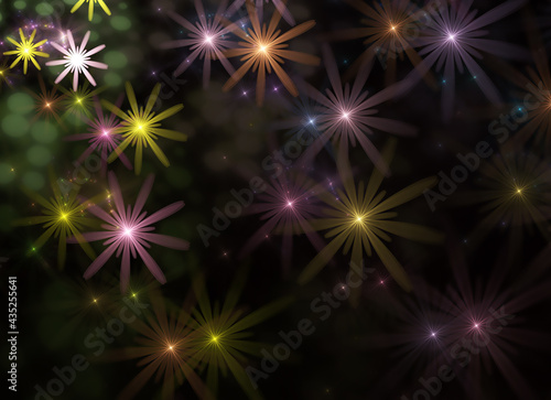 Abstract color dynamic background with lighting effect. Fractal texture. Fractal art