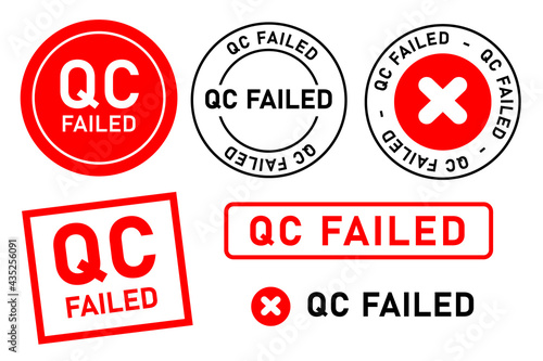 qc failed fail quality control label tag seal control sticker template design