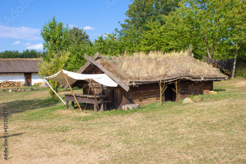 Slagelse Trelleborg viking village reconstructed hut cabin Region Sjælland (Region Zealand) Denmark © pixs:sell