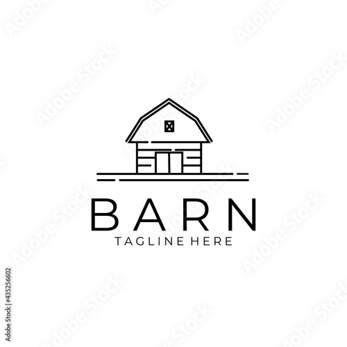 barn line art logo vector icon symbol illustration design