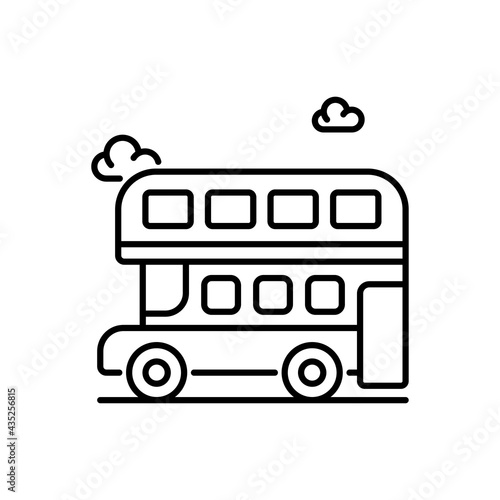 Double decker vector icon style illustration. EPS 10 File