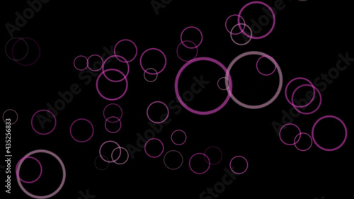 ピンク色の円形の背景素材(黒背景) 