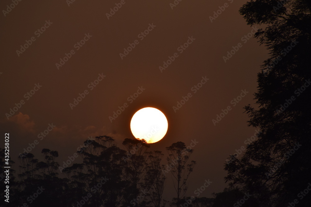Sun setting in Munnar, Kerala