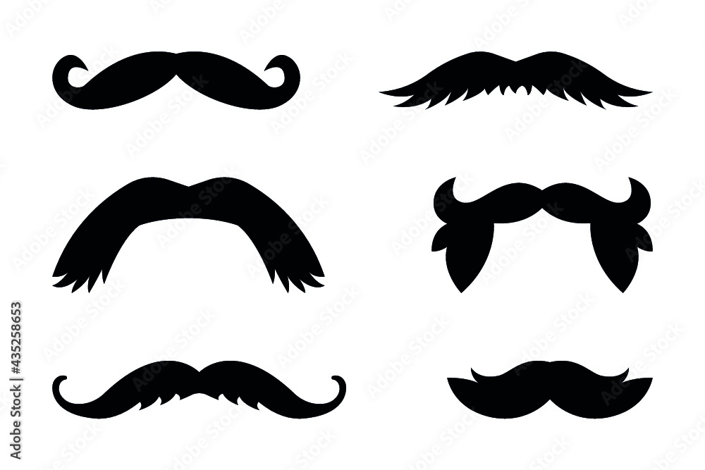 Retro mustache icon on white isolated background, vector illustration Retro mustache icon on white isolated background, vector illustration