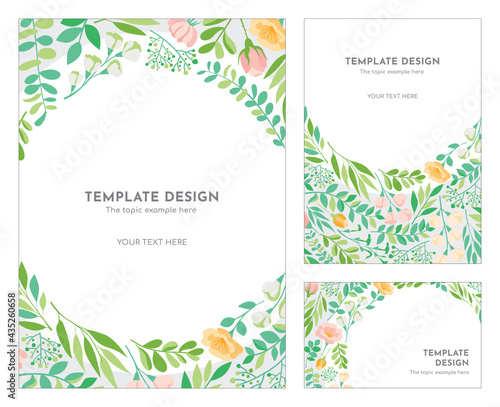 Pastel floral template design, Vector layout ornament concept for Art traditional, magazine, book, poster. Vector illustration