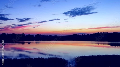 Wallpaper Mural 4k time lapse with beautiful after sunset sky over calm lake. Torontodigital.ca