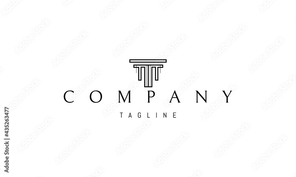 Vector logo on which an abstract image of a building in the shape of the letter T. Vector logo on which an abstract image of a building in the shape of the letter T.