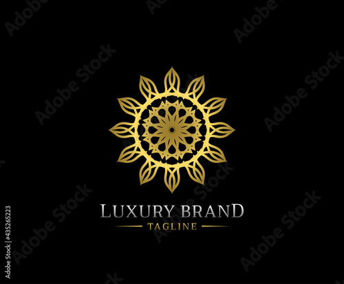 Luxury gold mandala logo vector