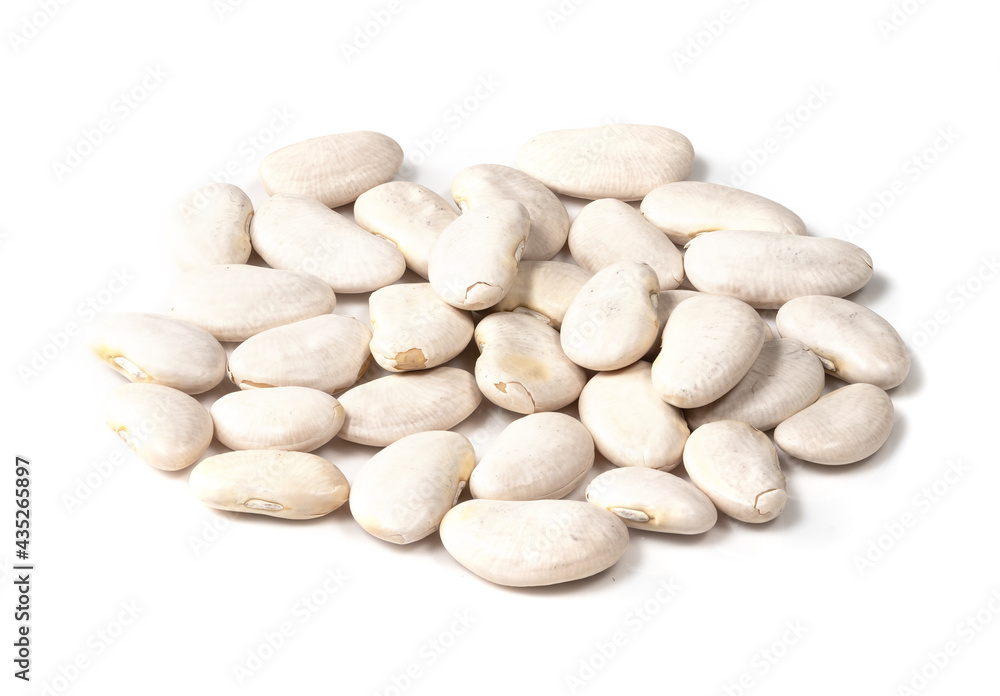 pile of lima beans closeup on white pile of lima beans closeup on white