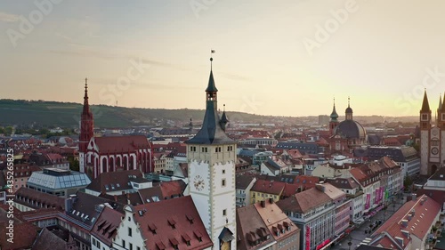 Aeriel view of the city Würzburg in Germany