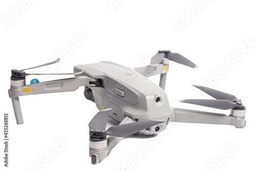 quadcopter drone aerial camera isolated on white background