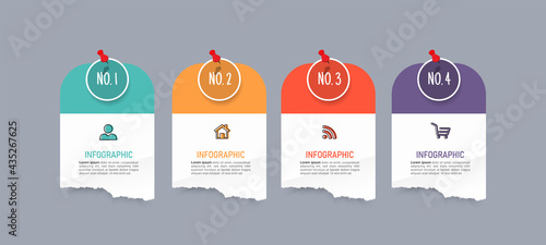Infographic element with note papers style template .	
