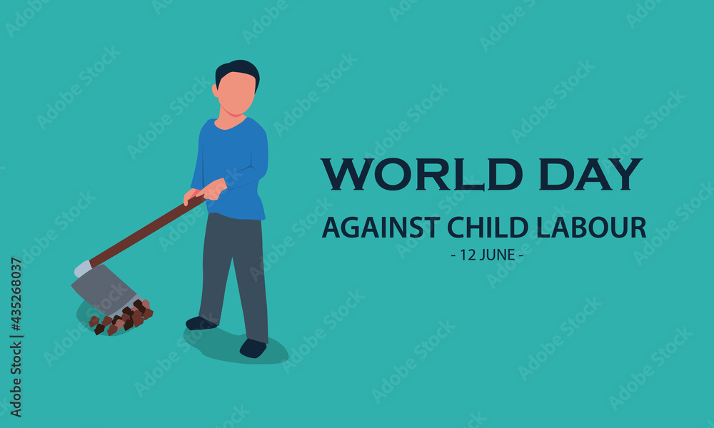 vector illustration of world day against child labor