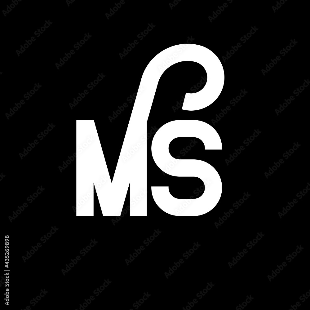 MS Letter Logo Design Initial Letters MS Logo Icon Abstract Letter MS