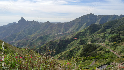 Fototapeta Naklejka Na Ścianę i Meble -  Scenic view of hilly countryside in anaga Mountains of Tenerife, Canary Islands