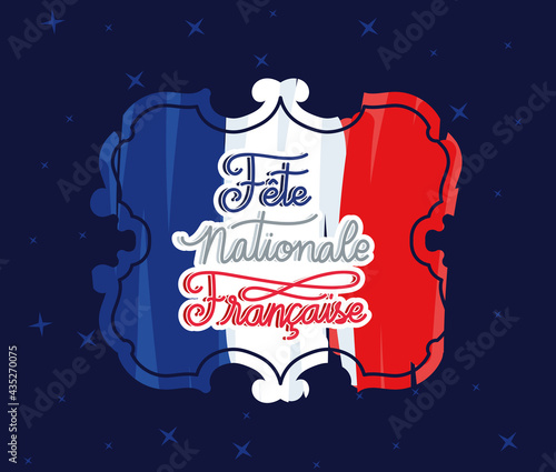 fete nationale francaise lettering