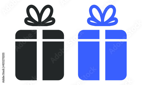 Gift icon vector EPS 10. Black and colour gift icon isolated on white background.