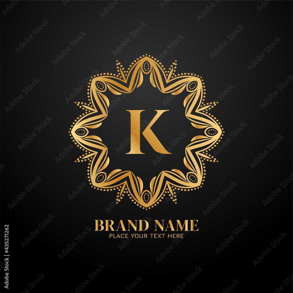 Letter K stylish luxury brand logo concept design