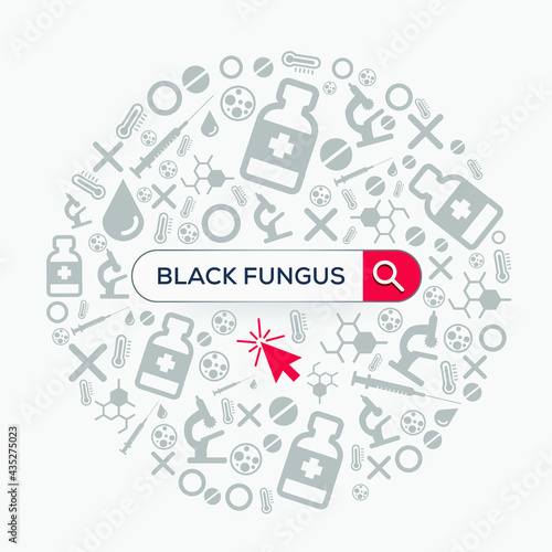 (black fungus) Word written in search bar, Vector illustration

