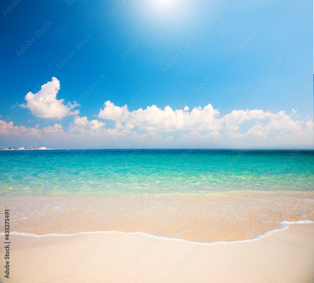 Fototapeta premium Sandy beach and beautiful tropical sea