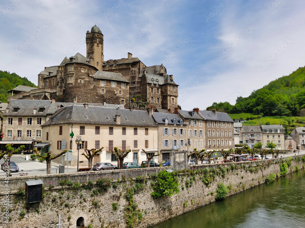 Medieval village of Estaing in Aveyron, one of the most beautiful villages in France.