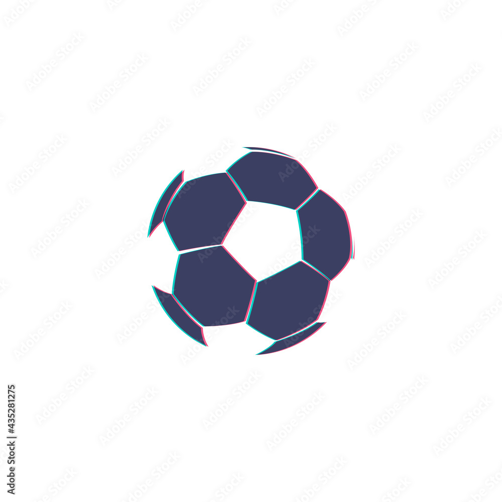Fototapeta premium Soccer ball glitch icon. Vector