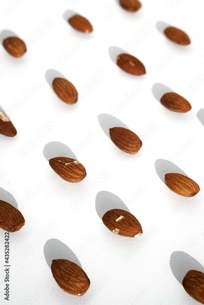 Fototapeta premium nuts on a white background