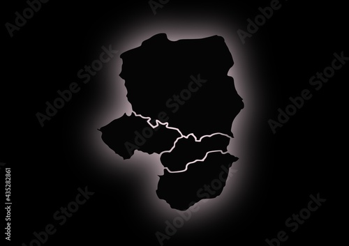 Map of Visegrad Group v4 Hungary, Poland, Slovakia, Czech v4, Capital, europe map