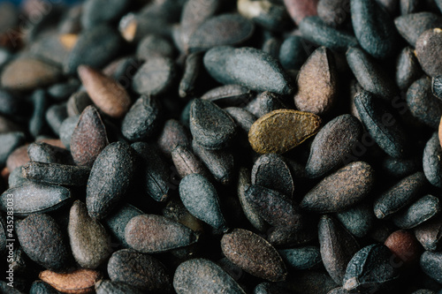 Closeup of black sesame seeds