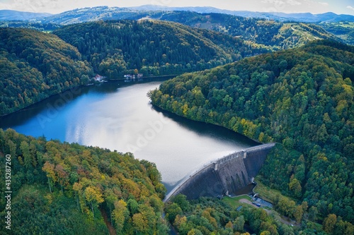 Fototapeta Naklejka Na Ścianę i Meble -  Zagórze Śląskie Tam - Sowie Mountains - range of mountains in Poland