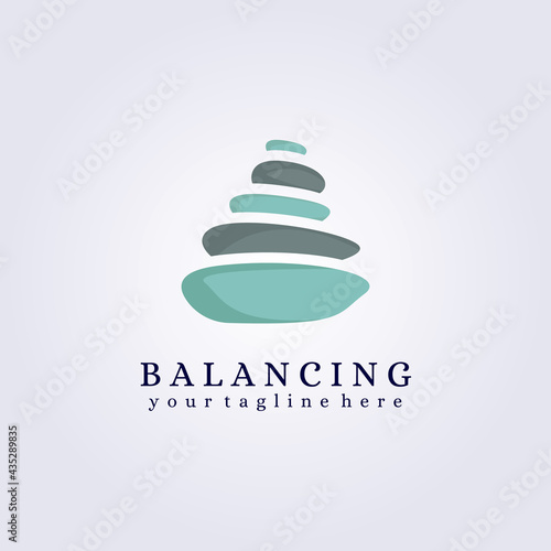 zen stone spa salon logo vector illustration design therapy relax