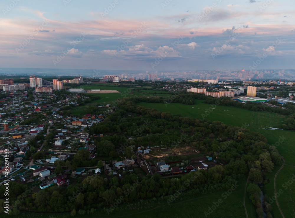 Fototapeta premium sunset over the city