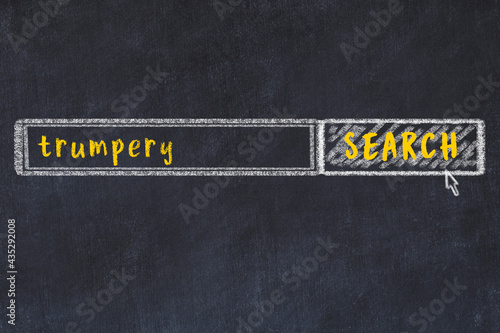 Chalk sketch of browser window with search form and inscription trumpery photo