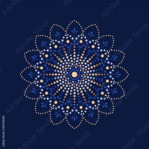 Vector dot painting mandalas. Aboriginal style of dot painting